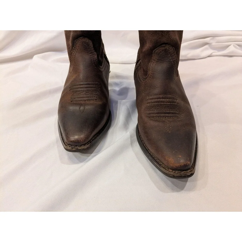 Ariat Boots Kids Size 11 Brown Leather Western Zip Cowboy Style 10010913